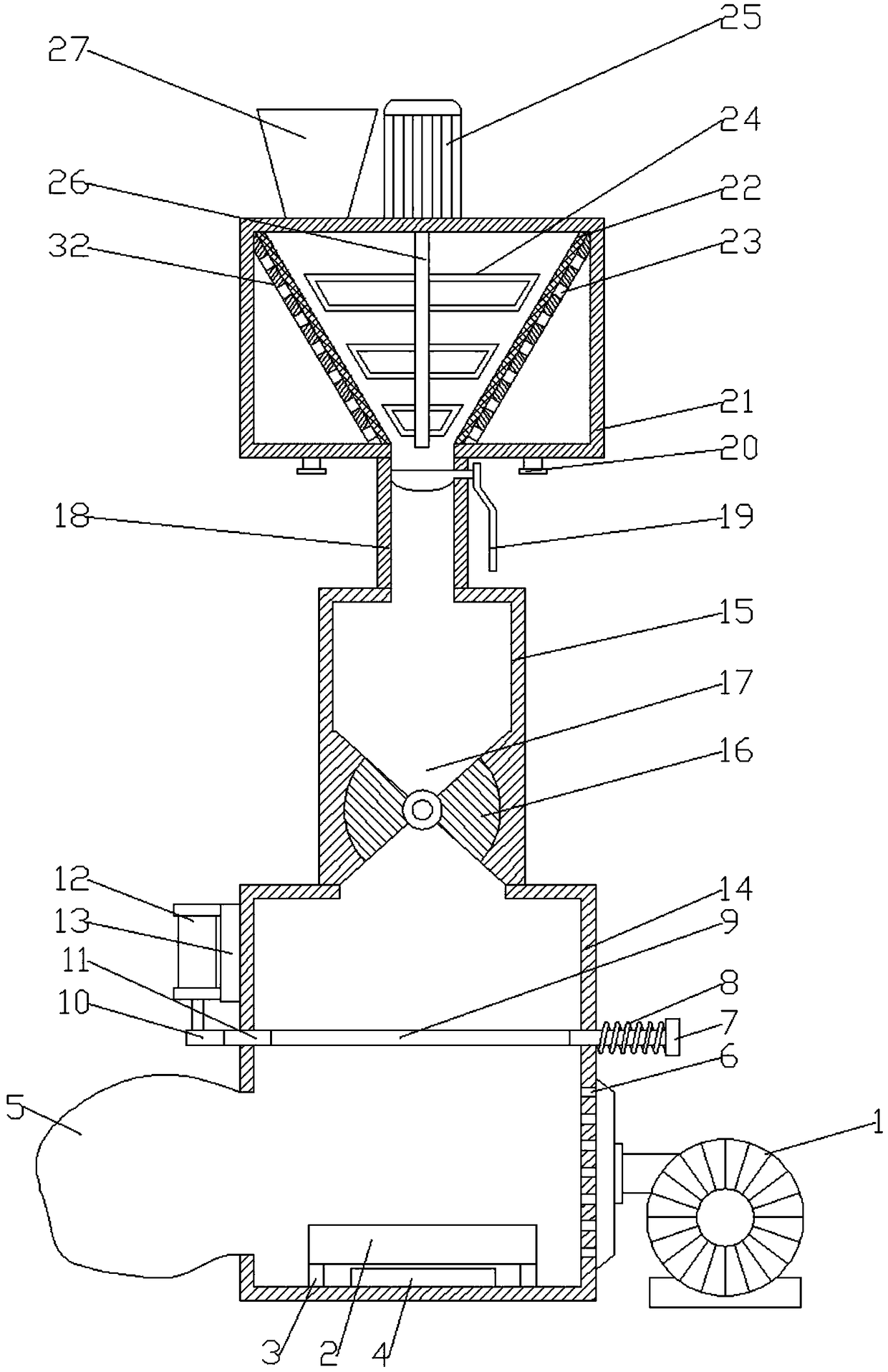 Sieving and drying device for metal powder