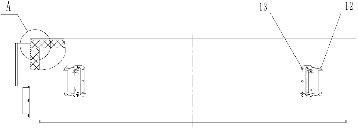 Rear panel assembly for silencing box shell structure