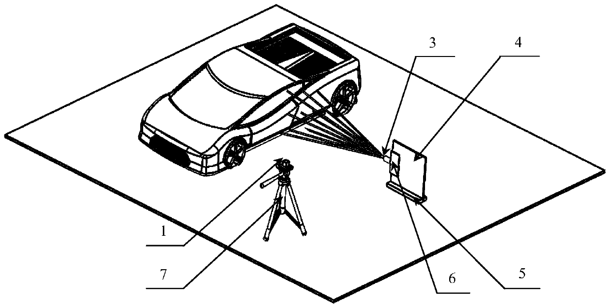 System and method for active visual detection of vehicle shape based on unconstrained concentric beam family