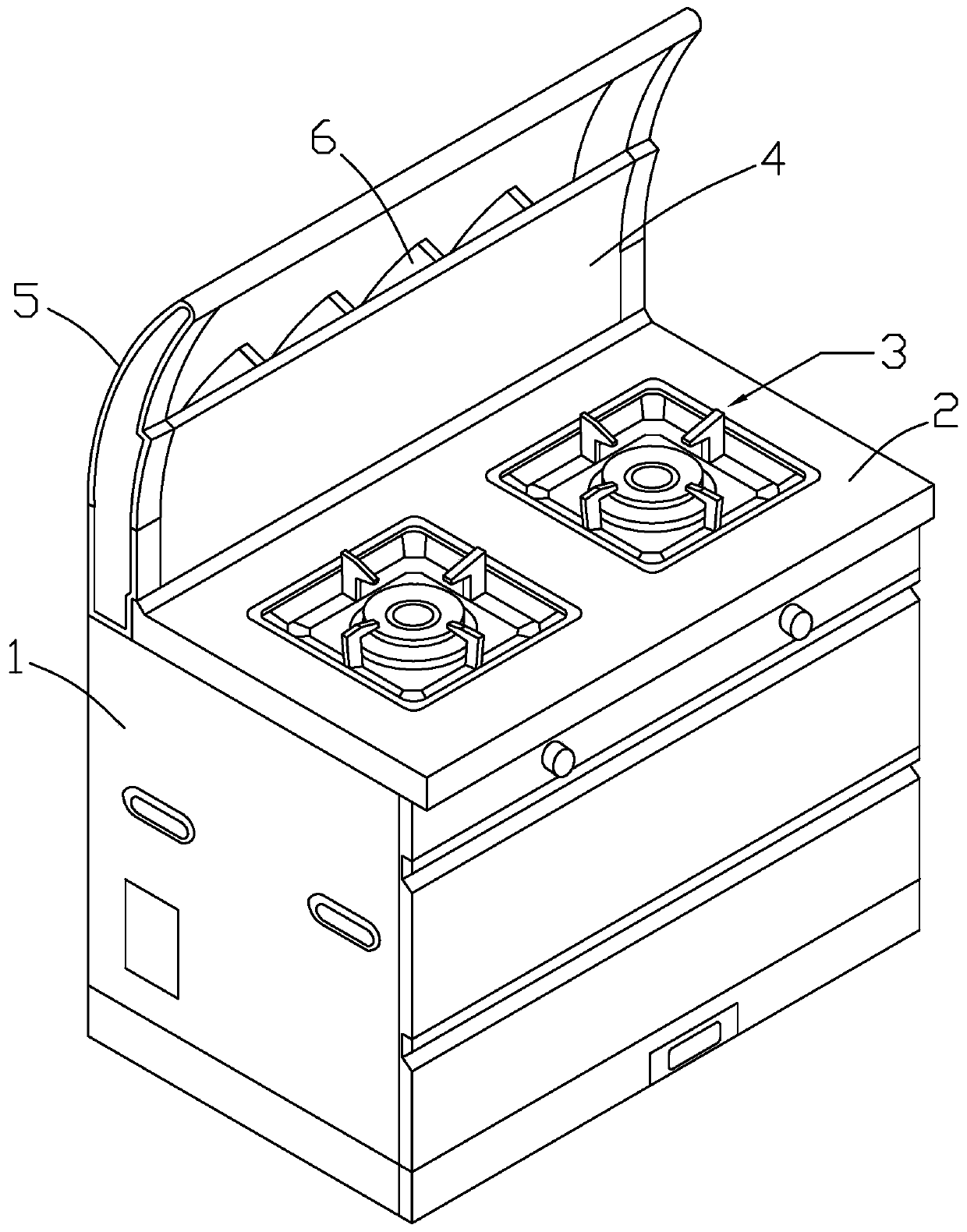 Integrated cooker with mute oil fume suction device and manufacturing method thereof