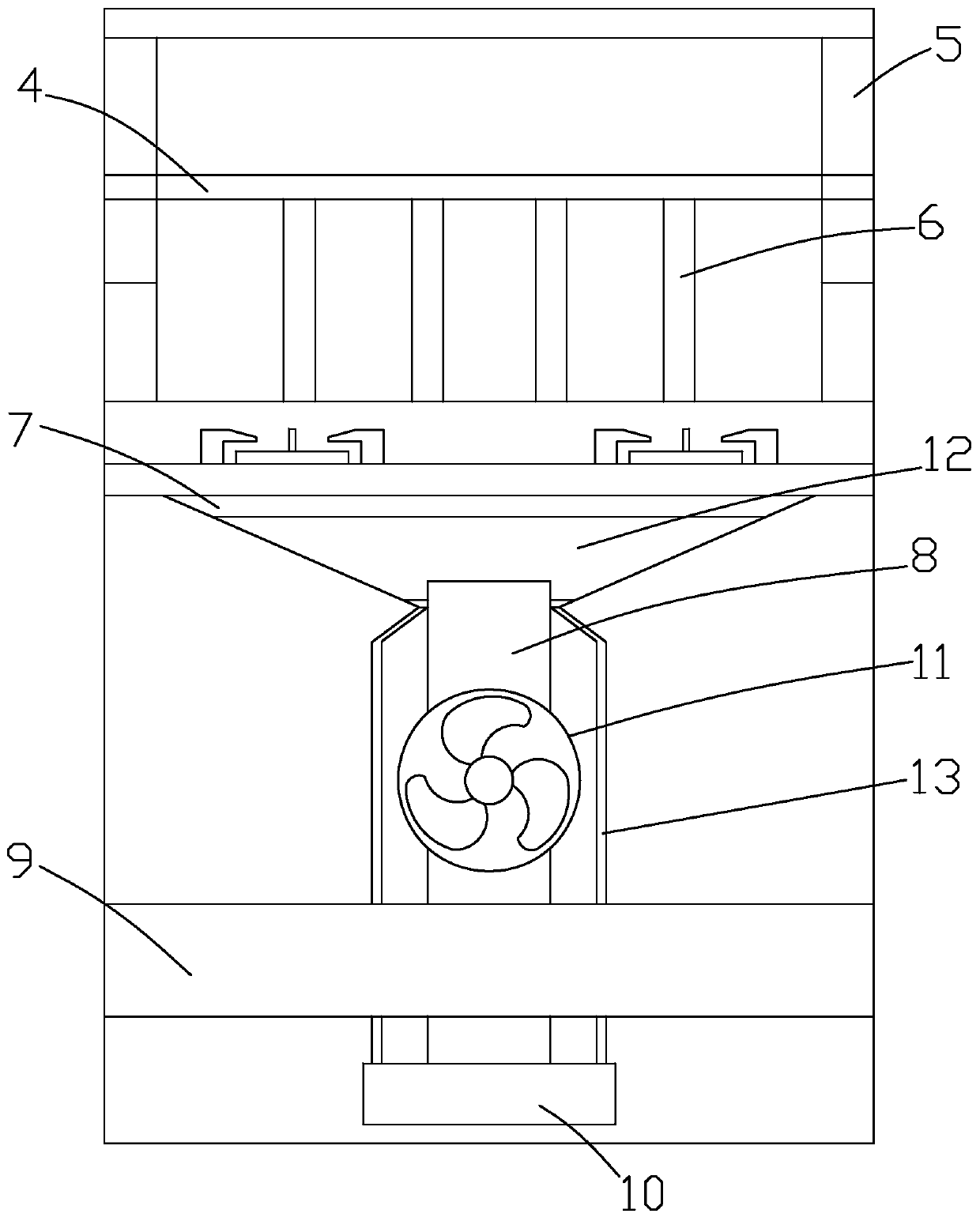 Integrated cooker with mute oil fume suction device and manufacturing method thereof