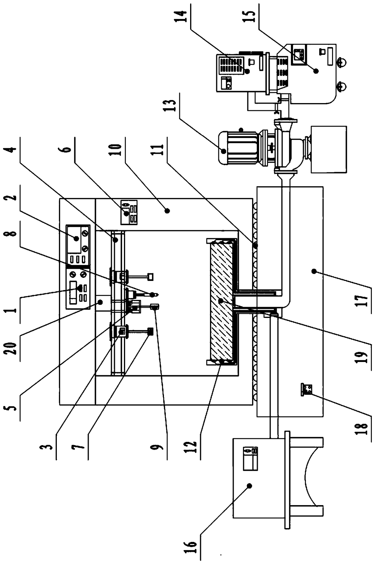 Multi-parameter micro-testing device for simulating dry-wet cycle and using method thereof