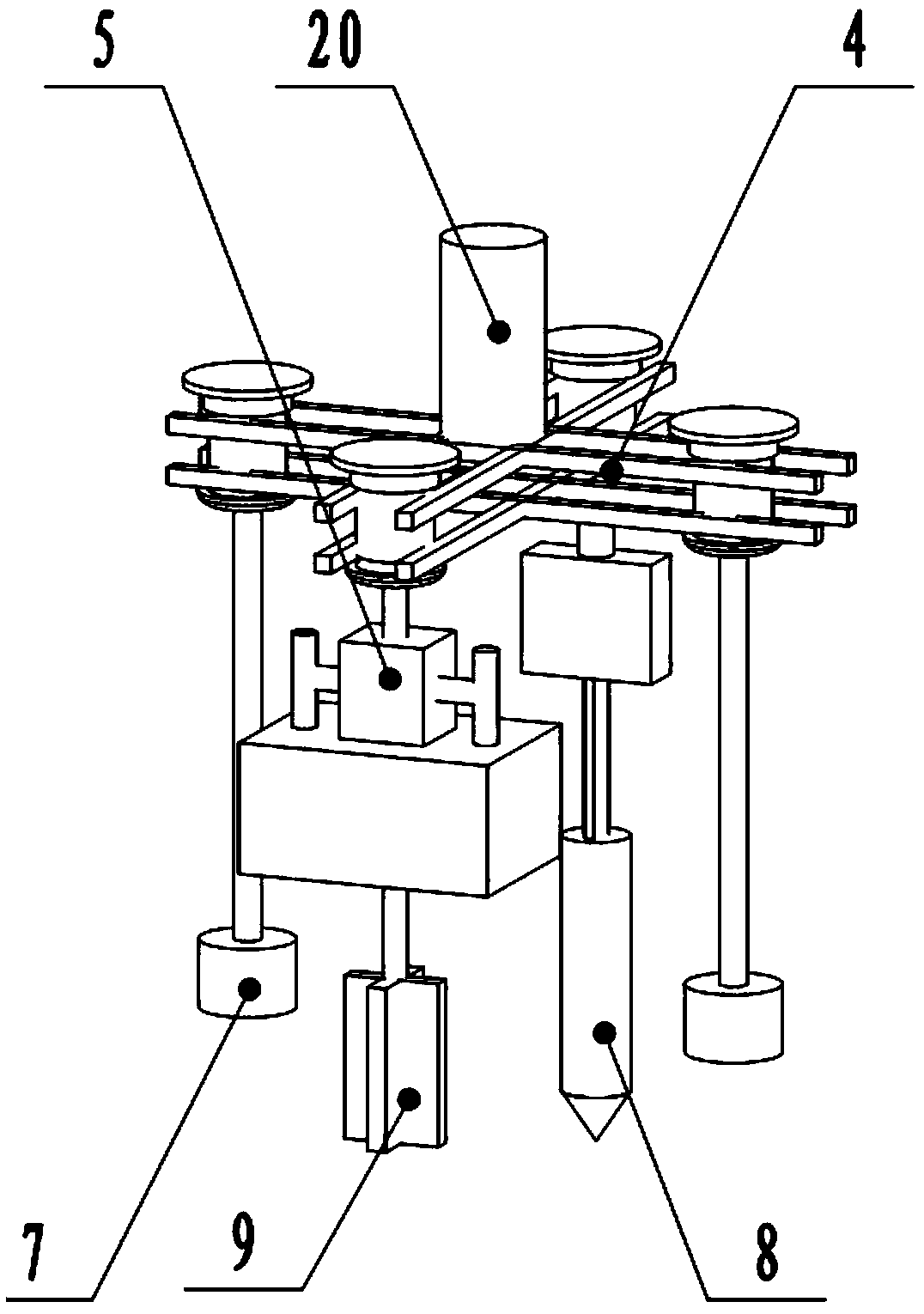 Multi-parameter micro-testing device for simulating dry-wet cycle and using method thereof