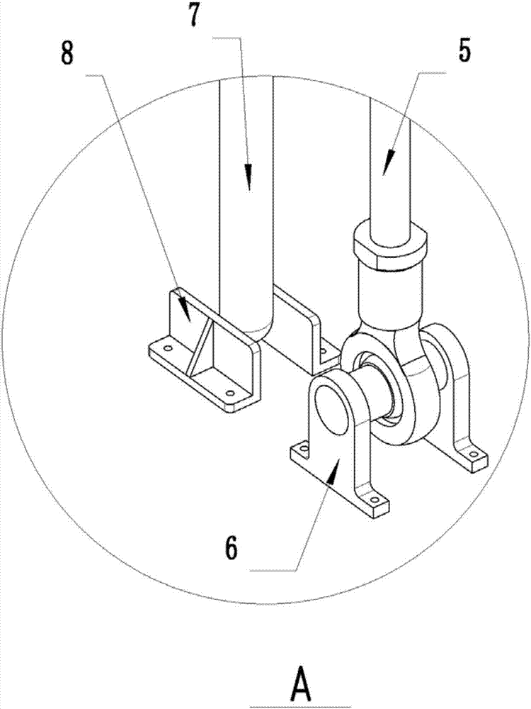 Swing rod type conveying tube of large roller