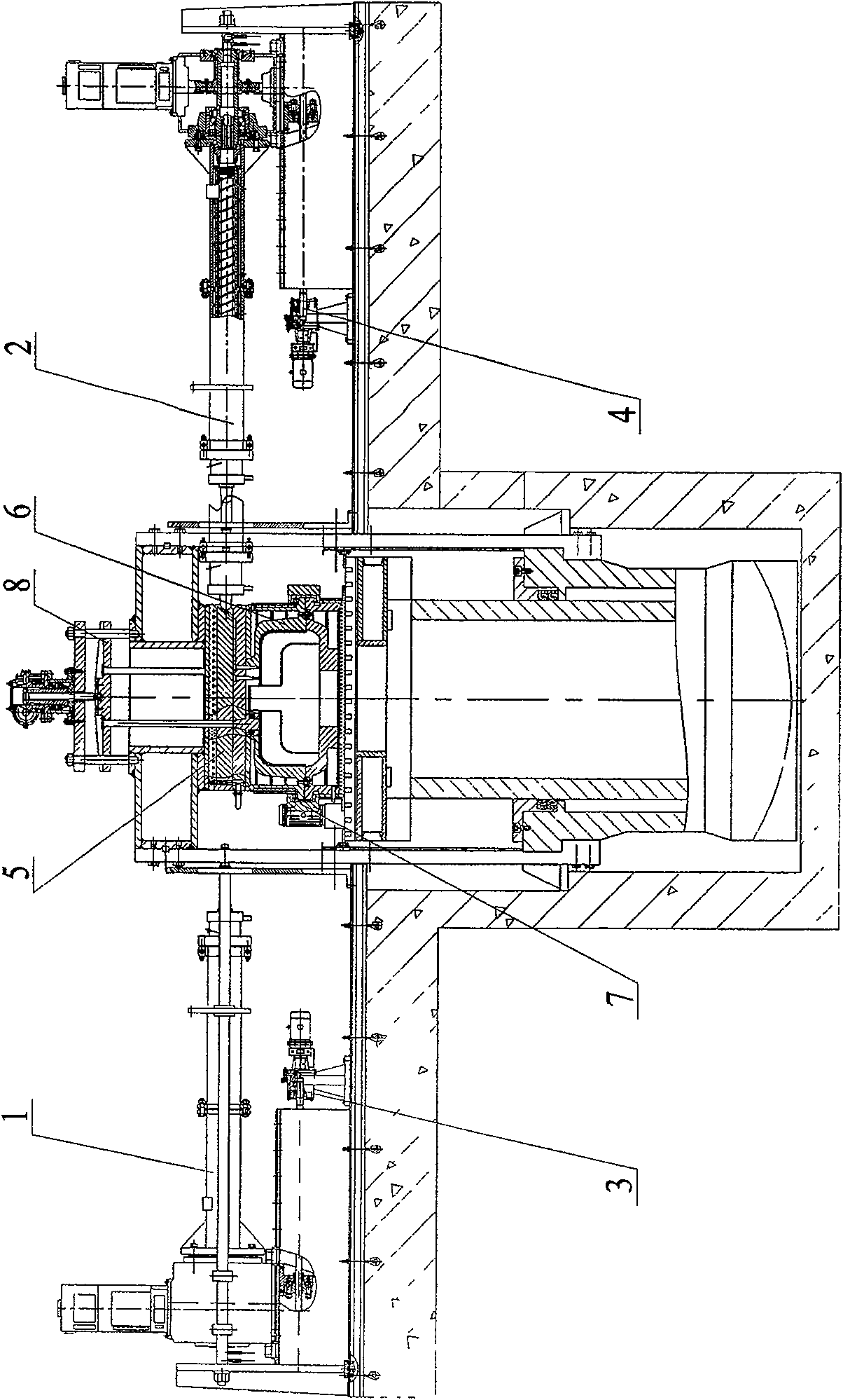 Oil field blowout preventer injection adhesive-coating vulcanization device and vulcanization formation method thereof