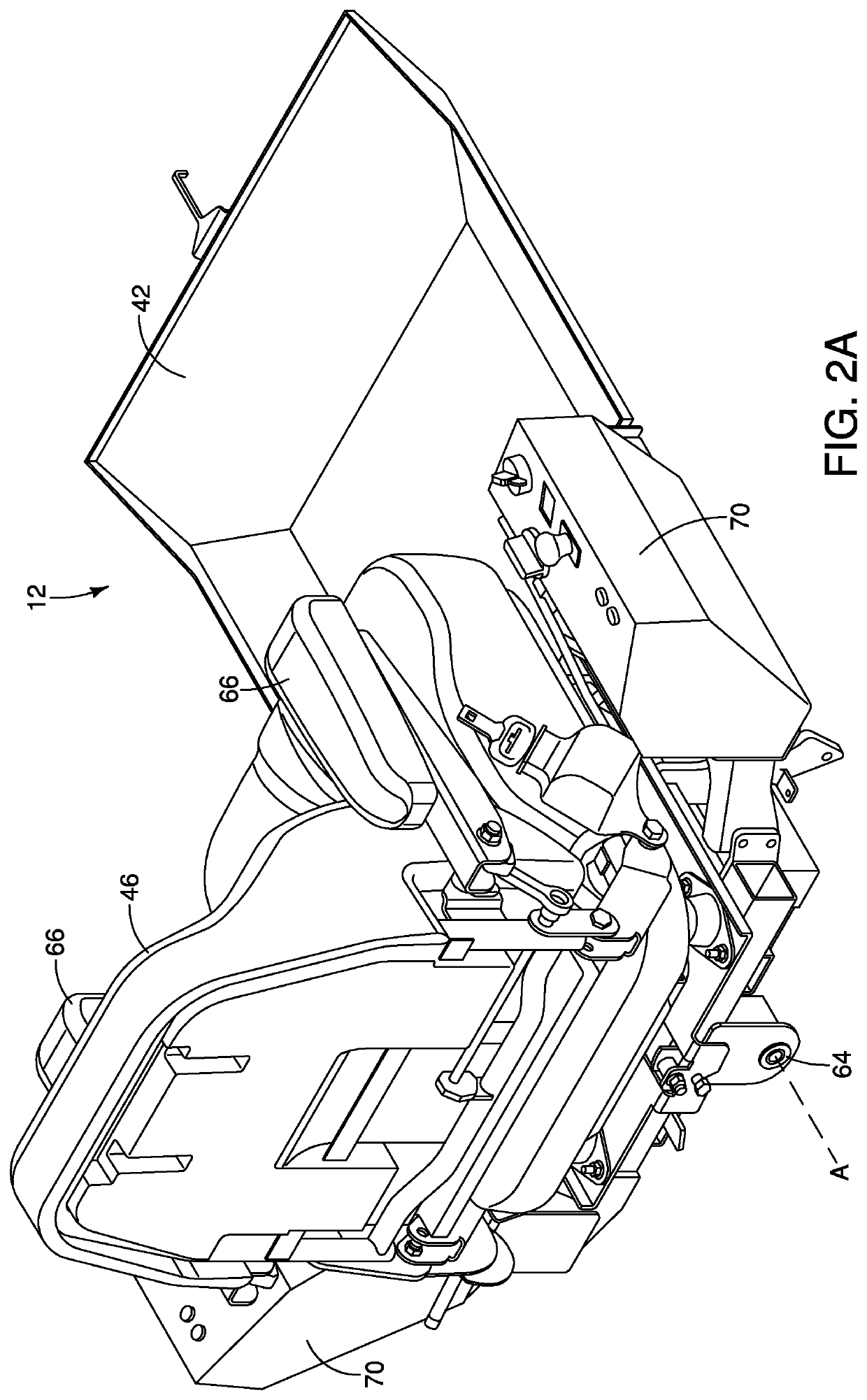Adjustable seat assembly for a lawn maintenance vehicle