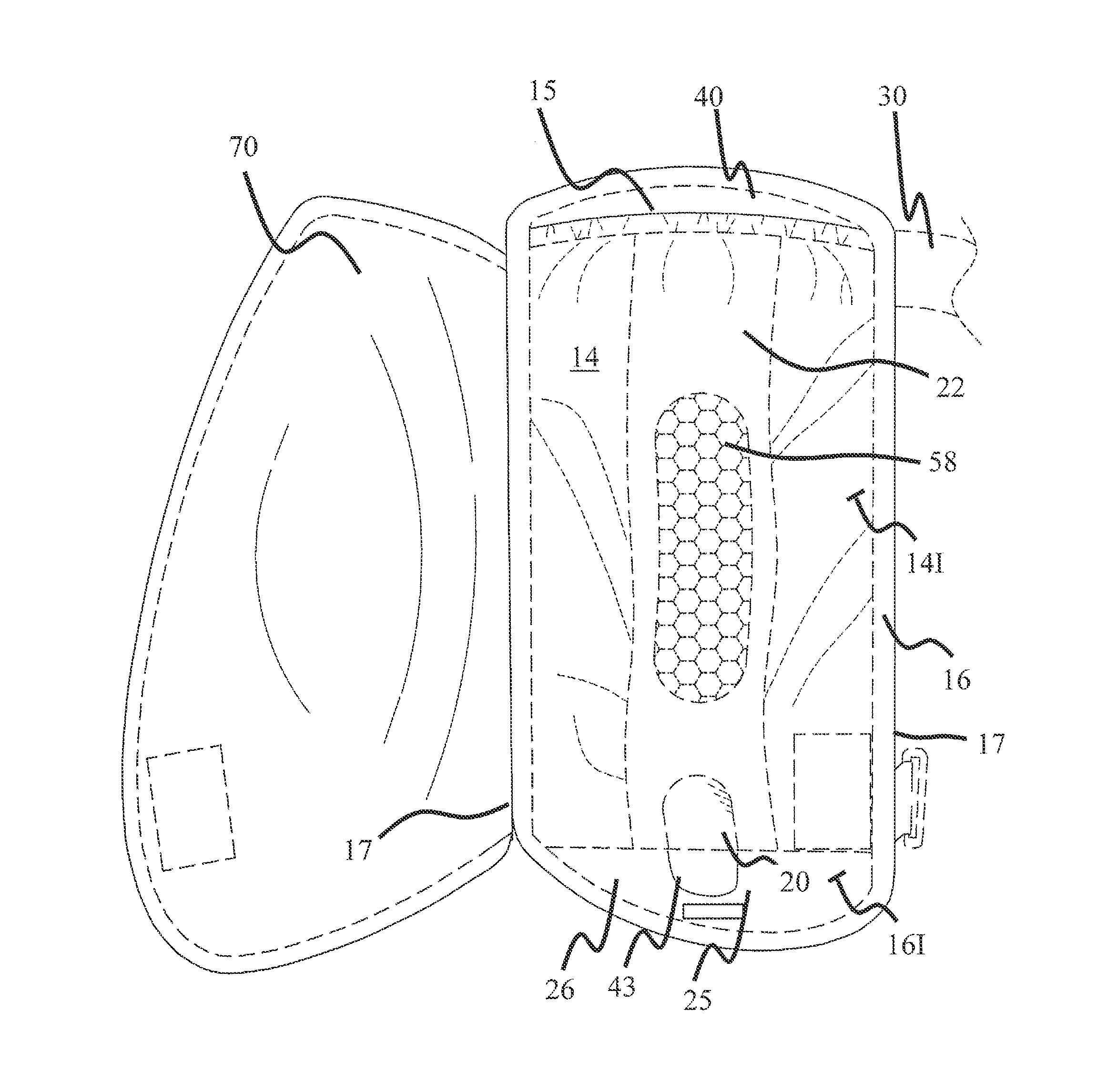 Devices for concealing a urine collection bag and that provide access to monitor and manipulate a urine collection bag therein