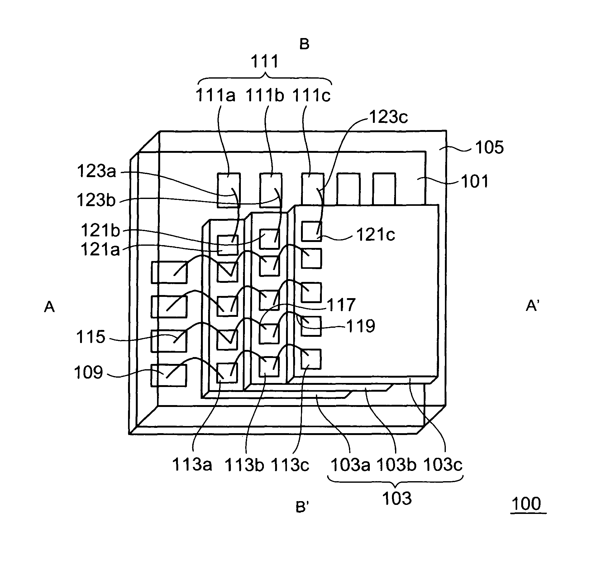 Semiconductor device including mounting board with stitches and first and second semiconductor chips