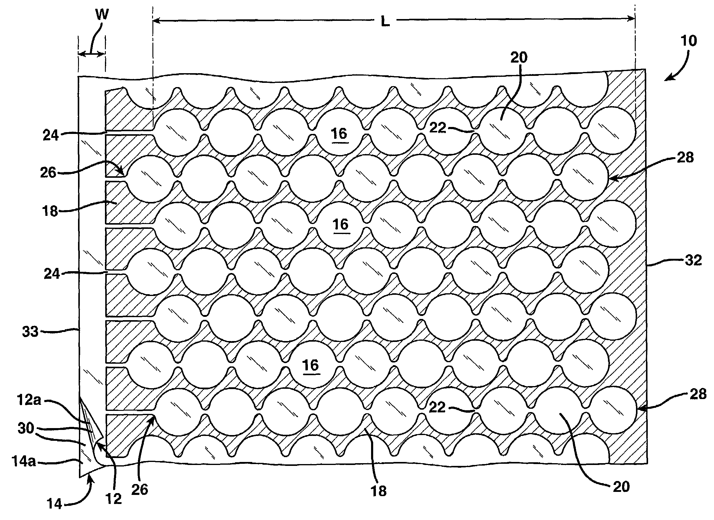 Apparatus and method for forming inflated chambers