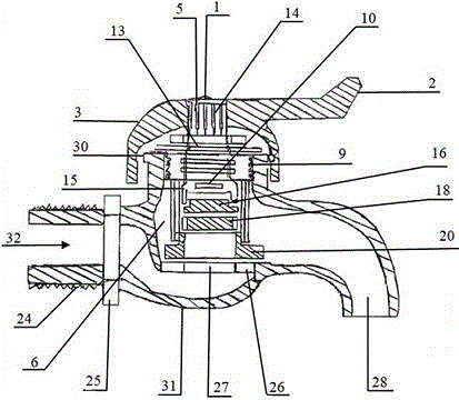 Continuous adjustable sectional type water-saving faucet