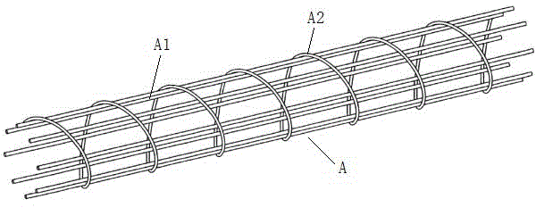 Main rebar bracket of variable spiral continuous stirrup rebar framework forming machine