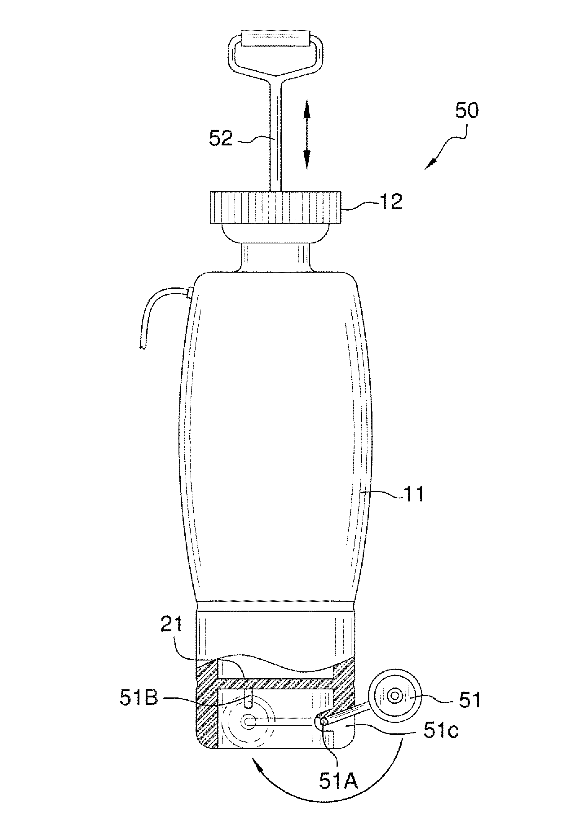 Portable sprayer having automated pressurizing means