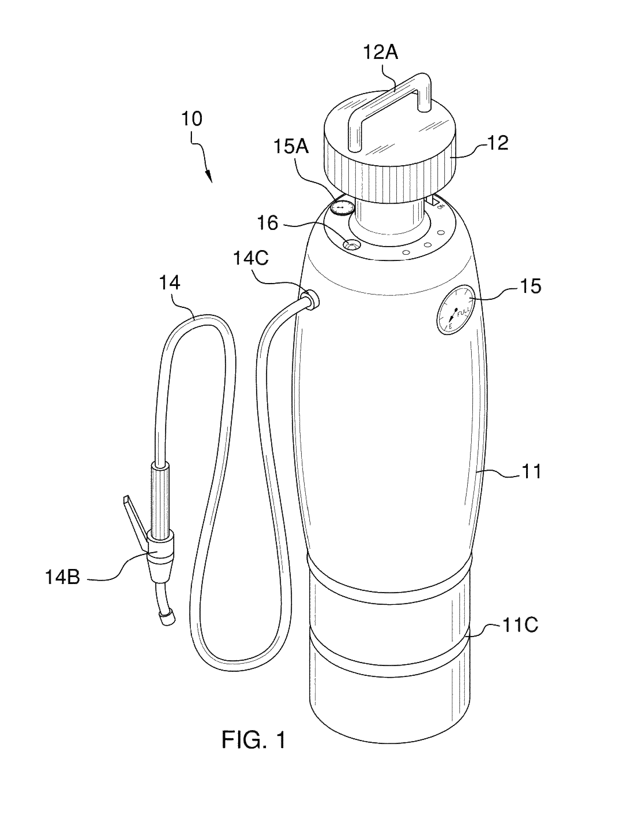 Portable sprayer having automated pressurizing means