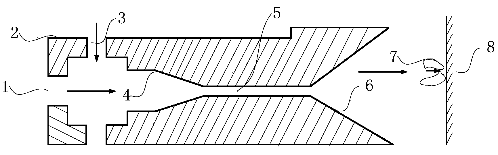 Structure for cleaning cavitation device by utilizing hyperventilation cavitating jet