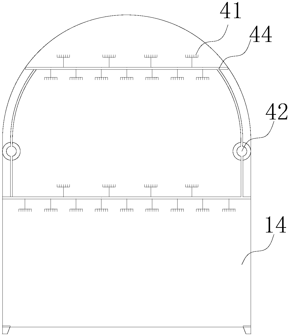 Self-pressure type temperature reduction dust removing system using coal mine water-bearing stratum