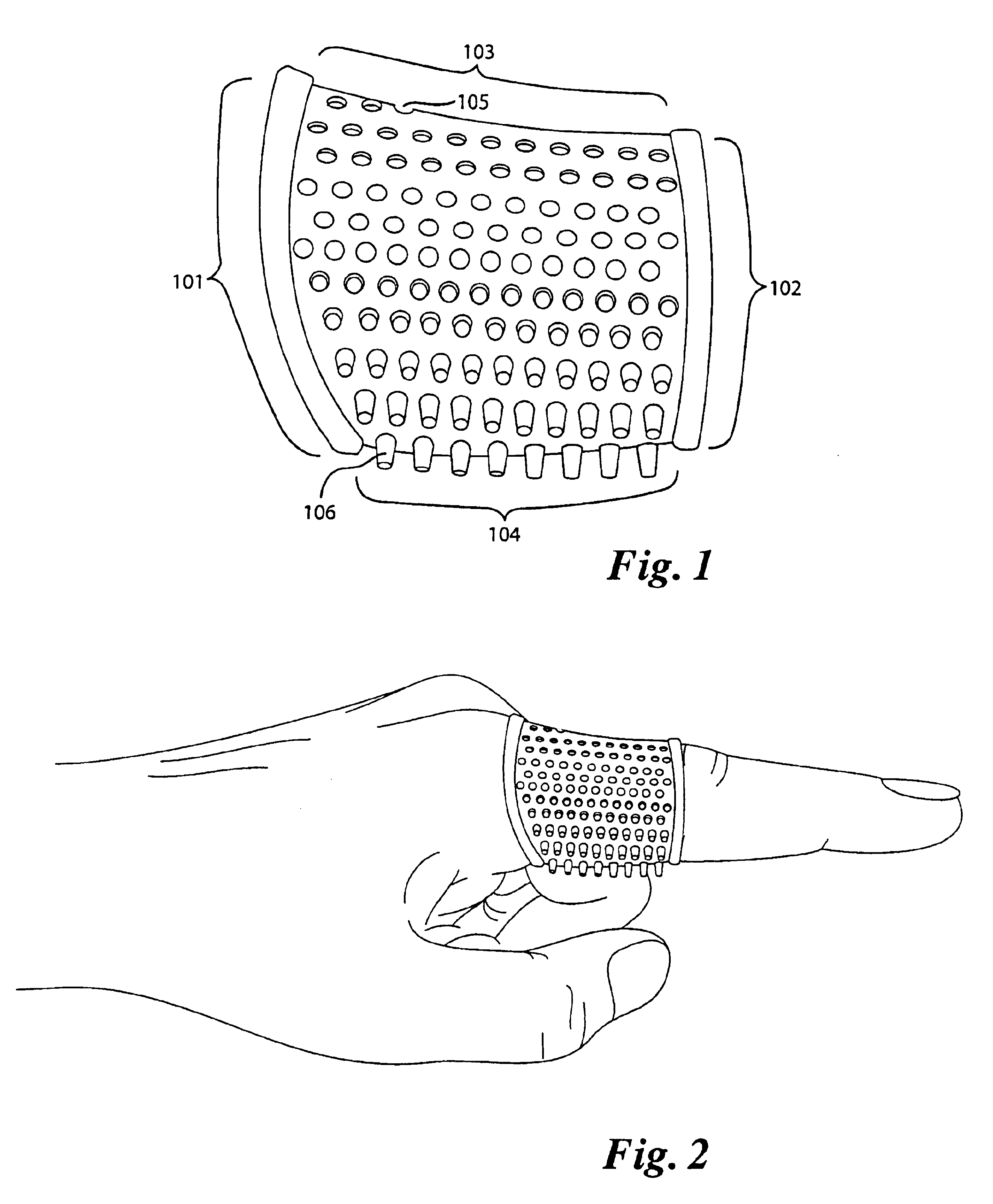 Skin protection device for fingers and/or thumbs