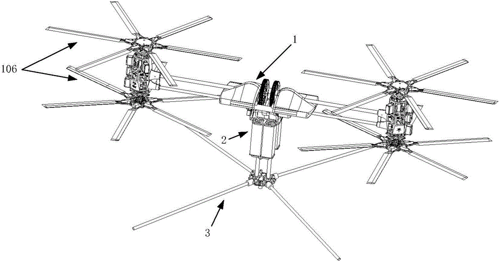 Heavy-load low-structure-complexity double-coaxial-twin-rotor unmanned aerial vehicle