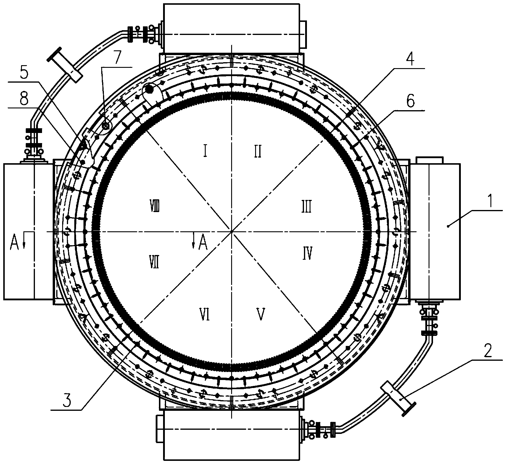Large-thrust circulating water pump motor ventilation and cooling structure