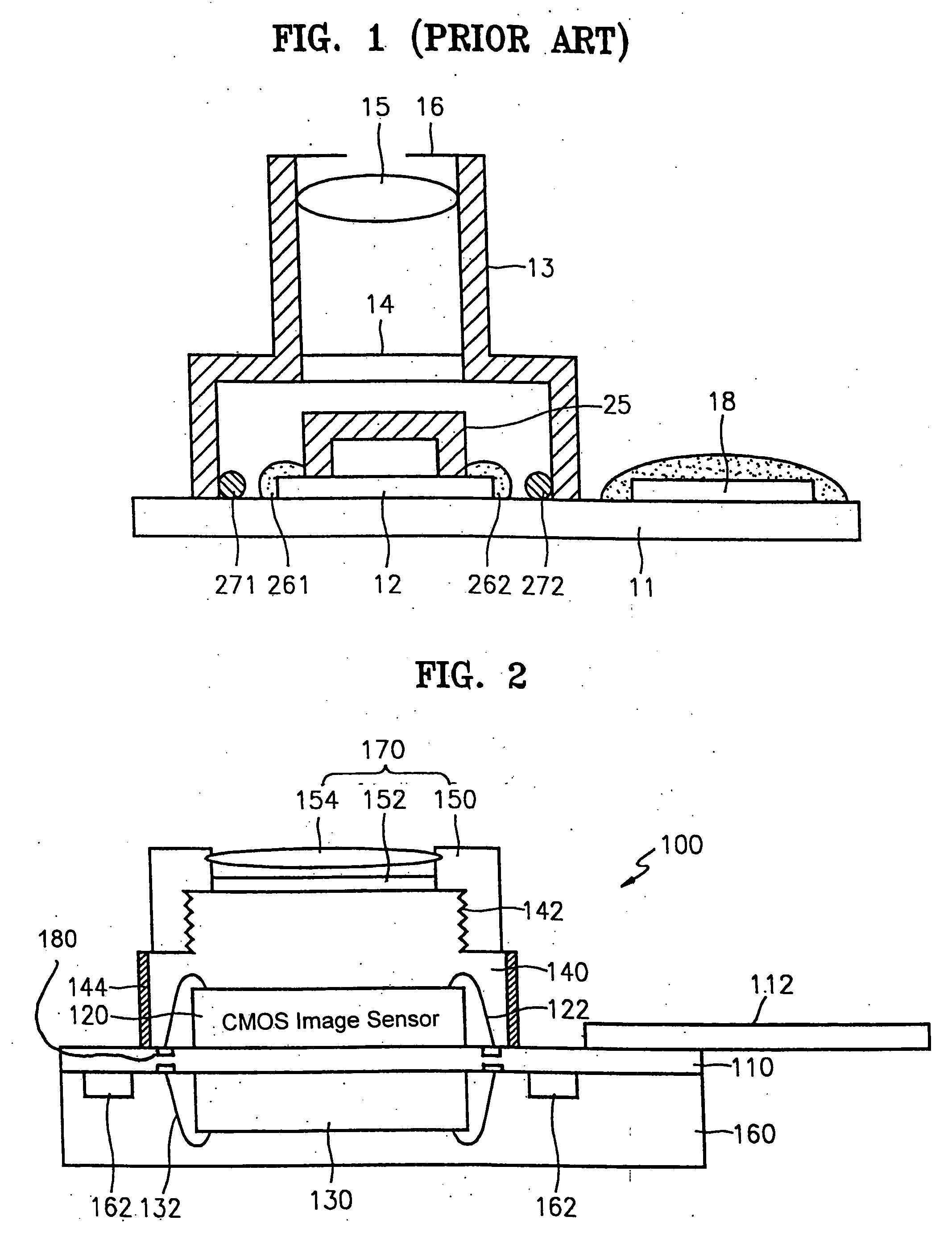 CMOS type image sensor module having transparent polymeric encapsulation material