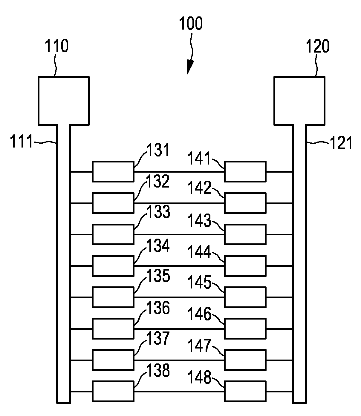 Test structure for detection of defect devices with lowered resistance