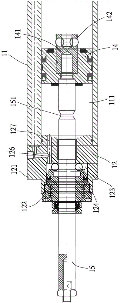 Air pressure executive device with automatic locking buckling function