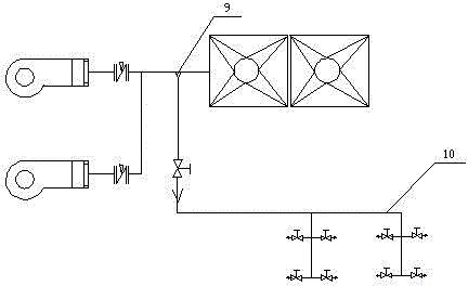 A grating cooling device for positioning detection of stepping heating furnace