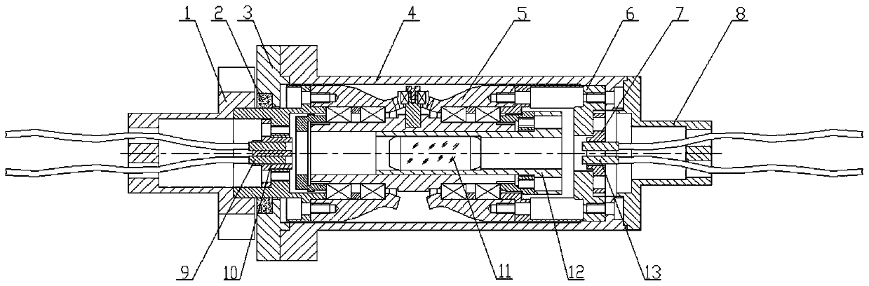 Miniaturized multipath optical fiber rotary connector