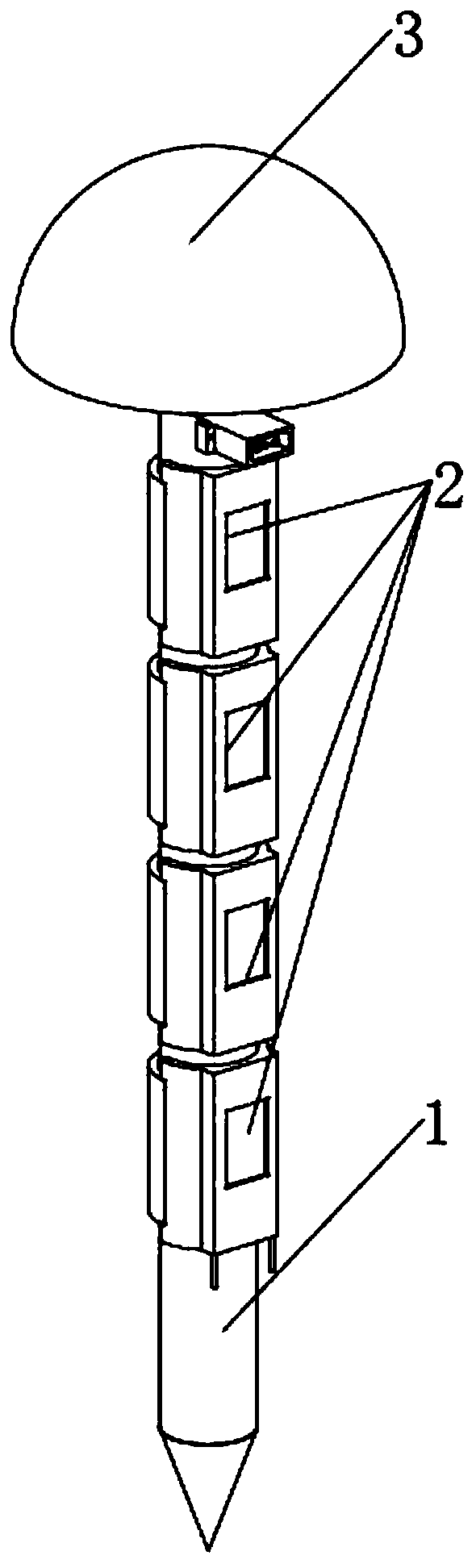 Farmland stationary type environment data collection modularization device capable of realizing quick assembling