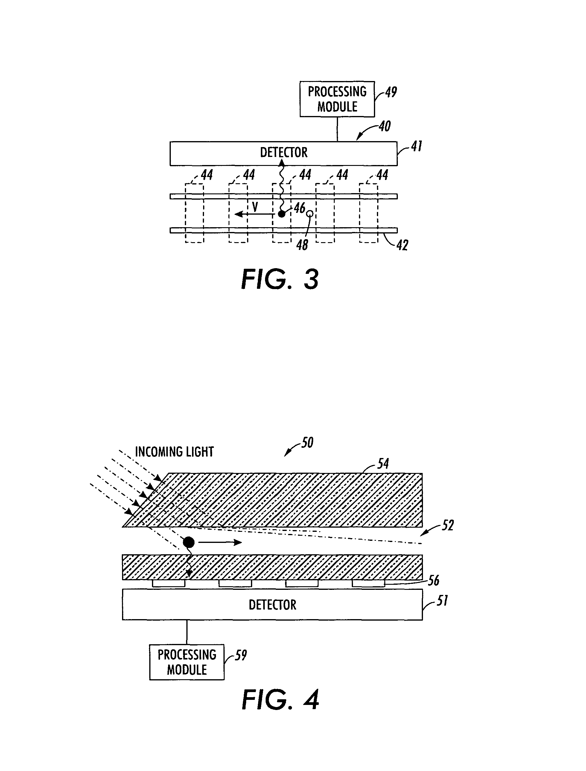Method and system implementing spatially modulated excitation or emission for particle characterization with enhanced sensitivity