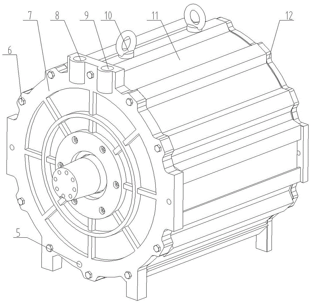 Motor shell water-cooling structure