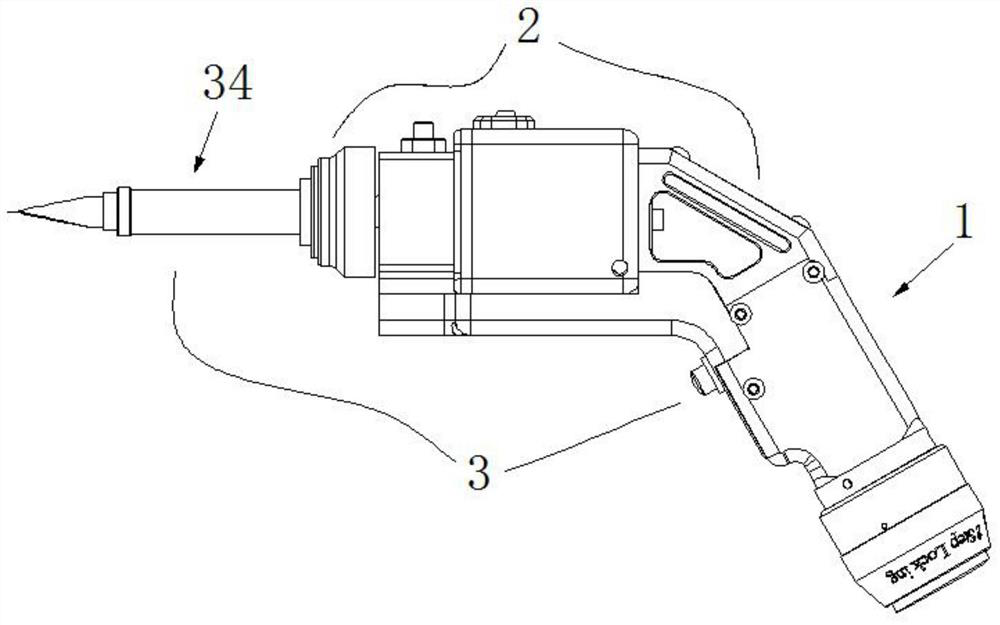 A handheld laser welding gun