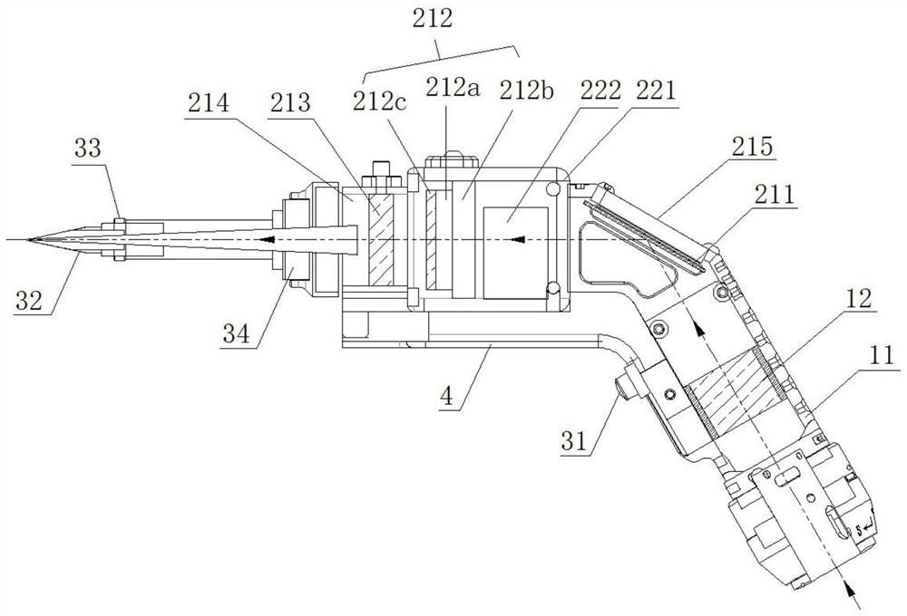 A handheld laser welding gun