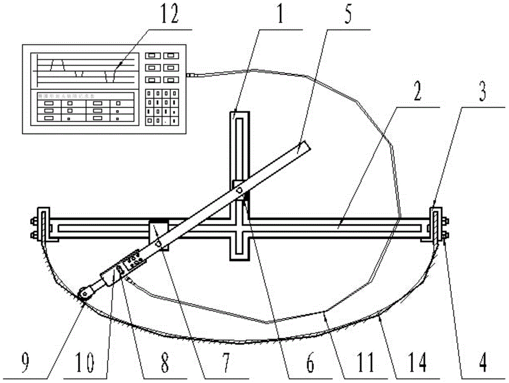 Inspection instrument for pressure vessel ellipsoidal head based on ellipsograph