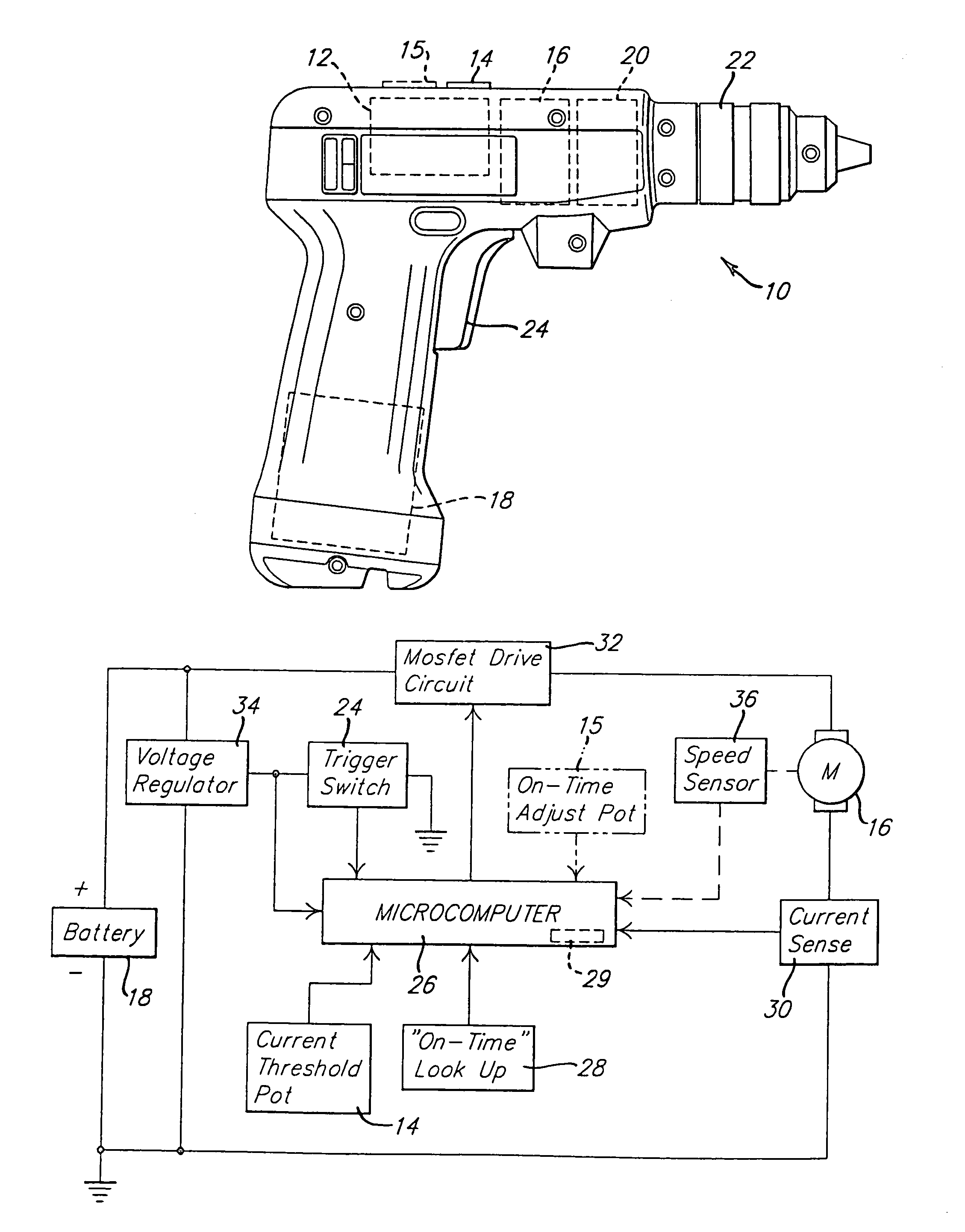 Electrical power tool having a motor control circuit for providing control over the torque output of the power tool