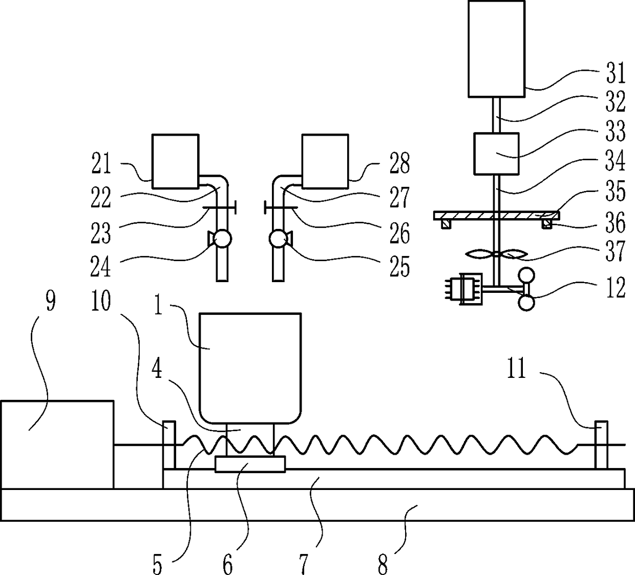 A homogeneous mixed co-precipitation device for rare earth ore precipitation