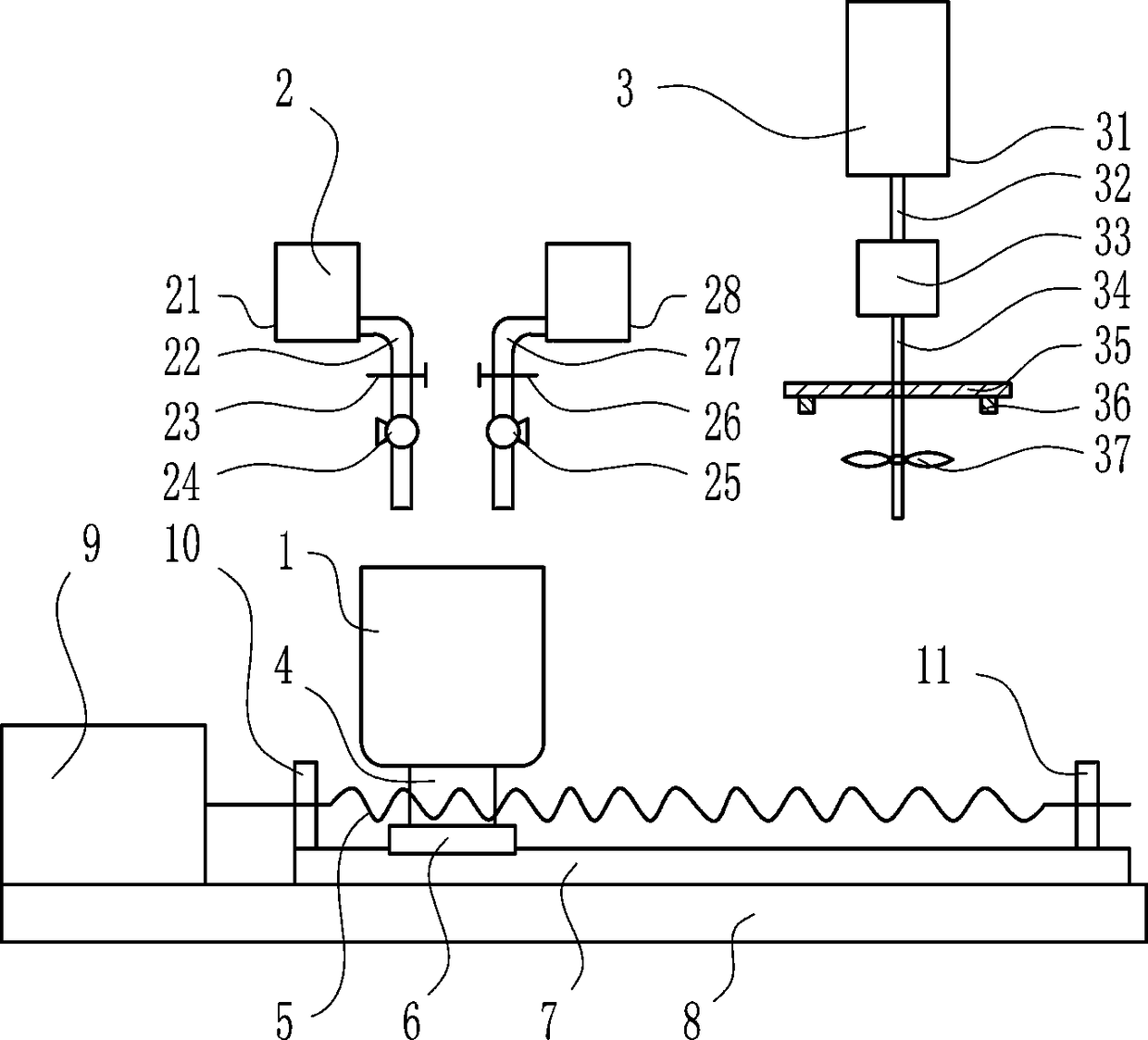 A homogeneous mixed co-precipitation device for rare earth ore precipitation