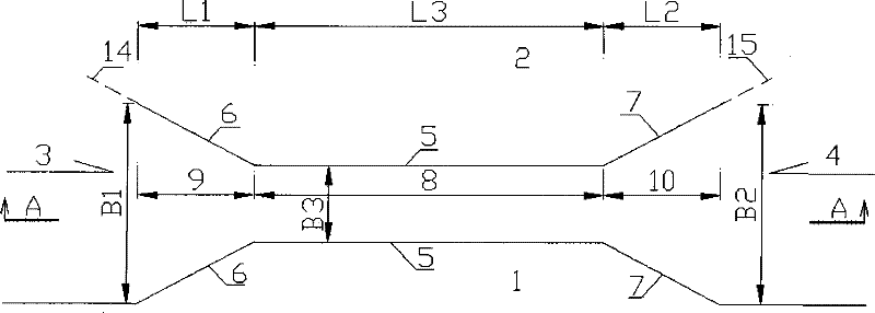 Channel shaped deep water tidal channel formed by means of 'bidirectional contraction effect'