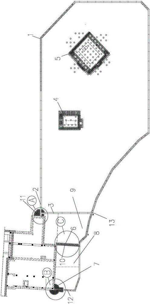 Construction method for existing supporting system connected into subway in complex geology and environment