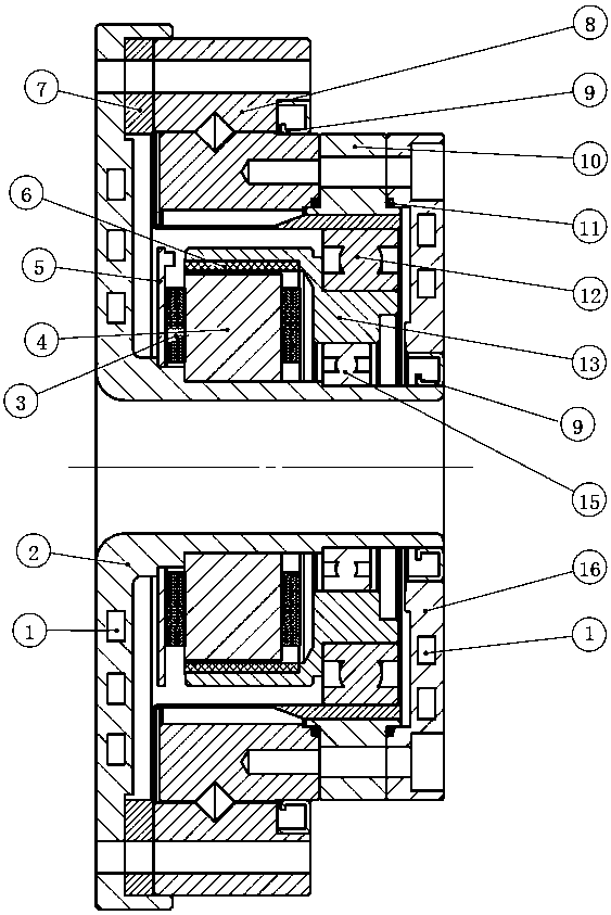 A flat integrated harmonic reducer device with a built-in motor