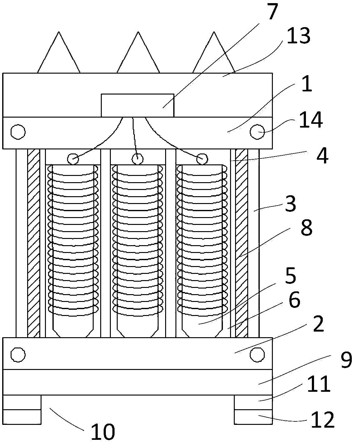 Dry-type electric transformer