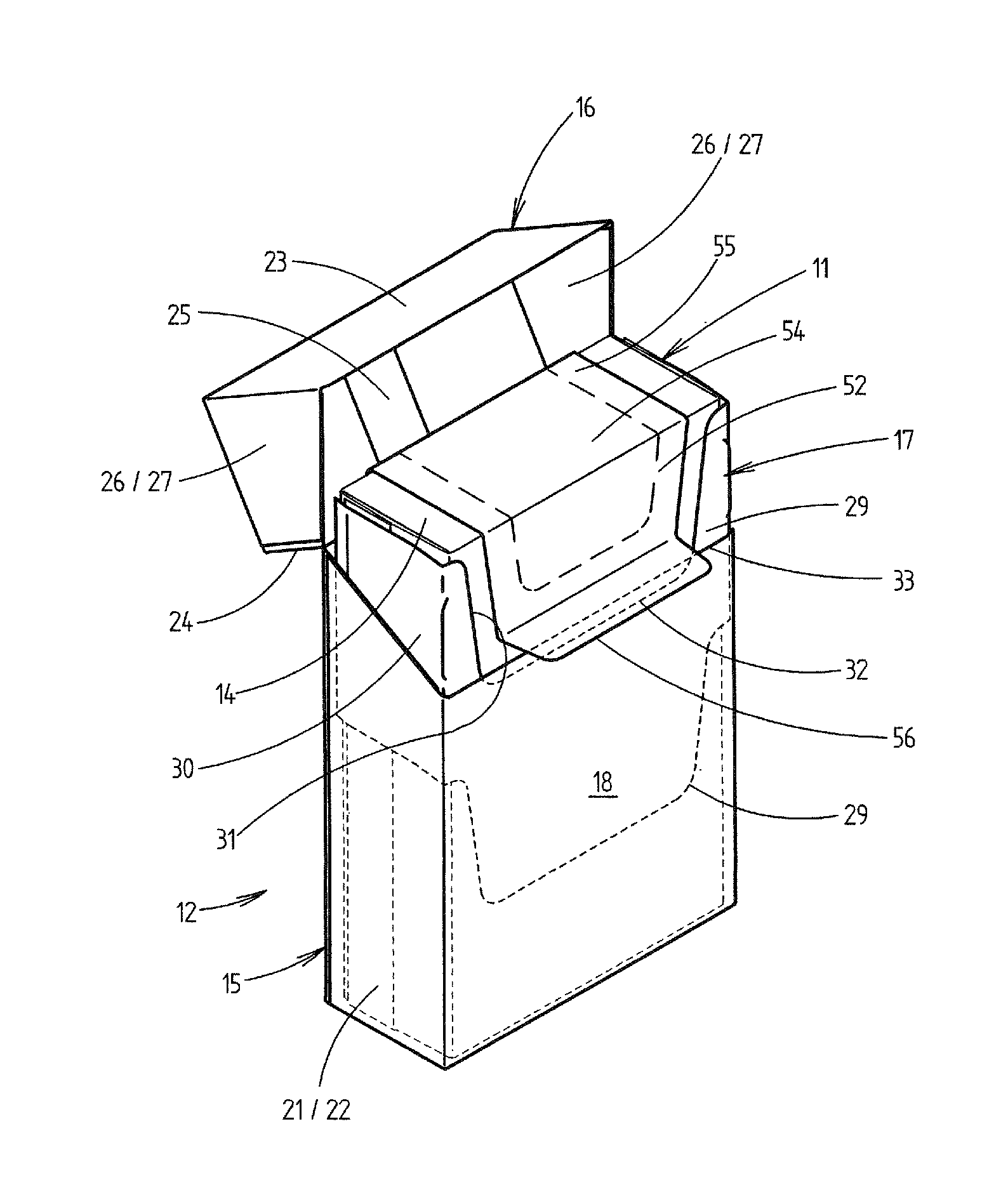 Package for cigarettes, and method for producing same
