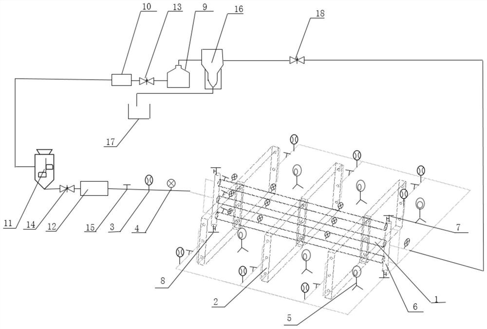 Experimental device and method for simulating horizontal well multi-cluster double-wing hydraulic fracture proppant conveying