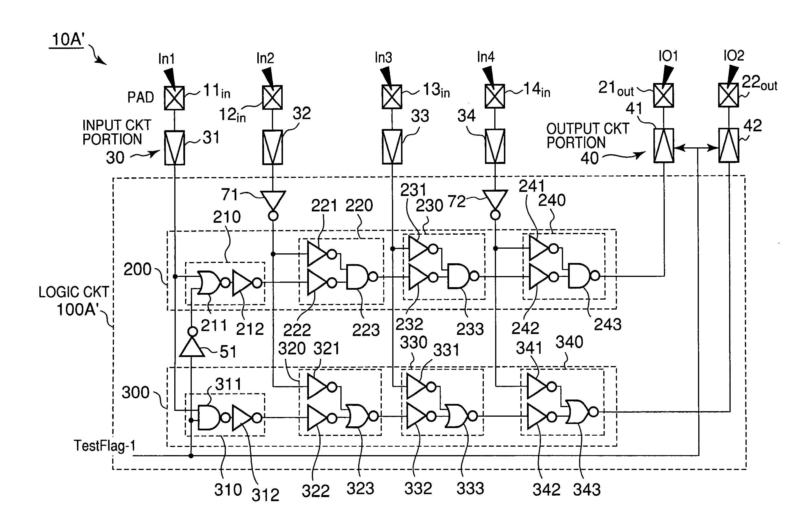 Method of inspecting semiconductor circuit having logic circuit as inspection circuit