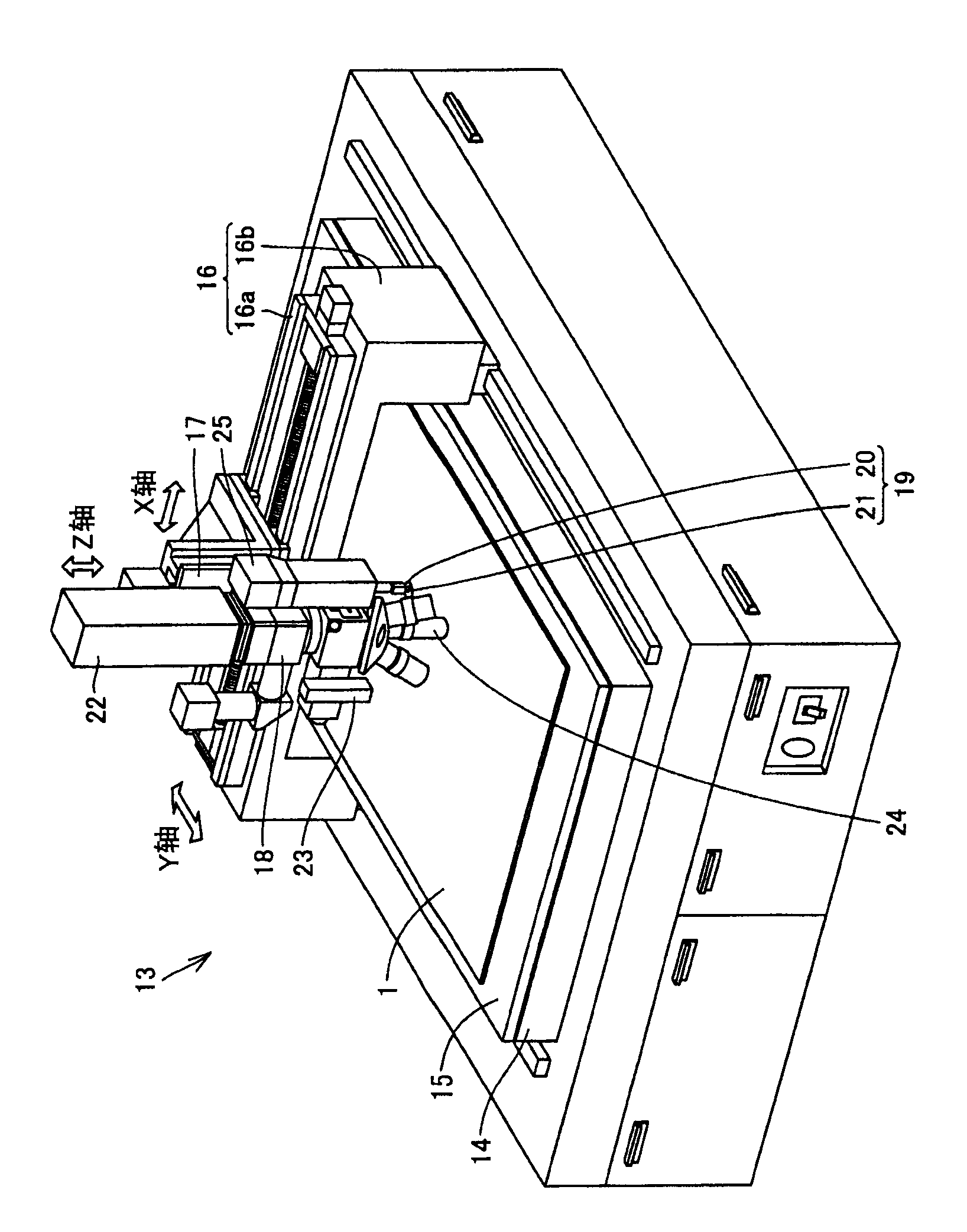 Coating unit and pattern correcting device equipped therewith