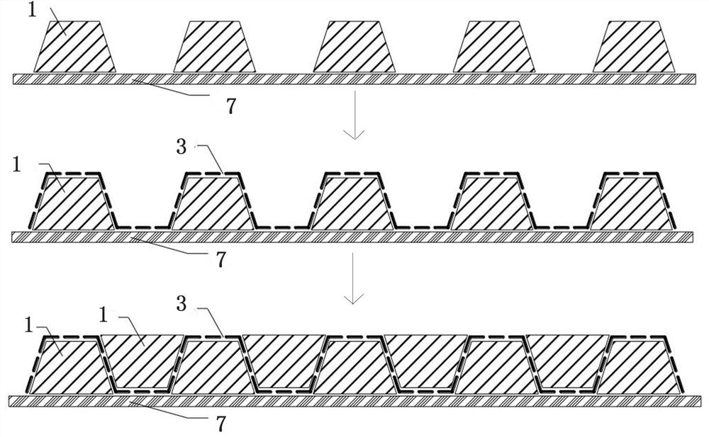 Grating structure reinforced foam sandwich composite material preparation method based on secondary forming