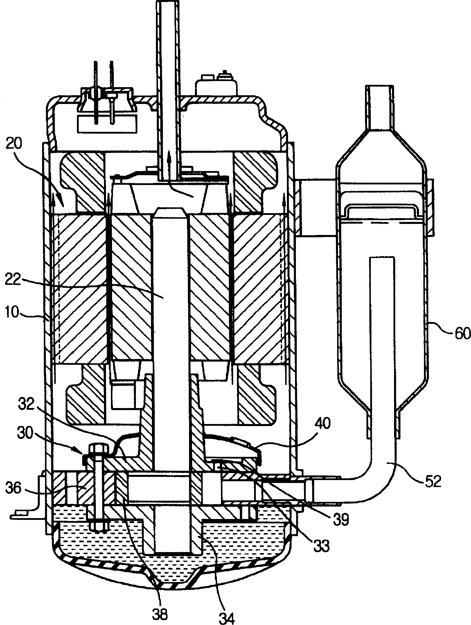Exhausting silencing apparatus for air-tight rotary compressor