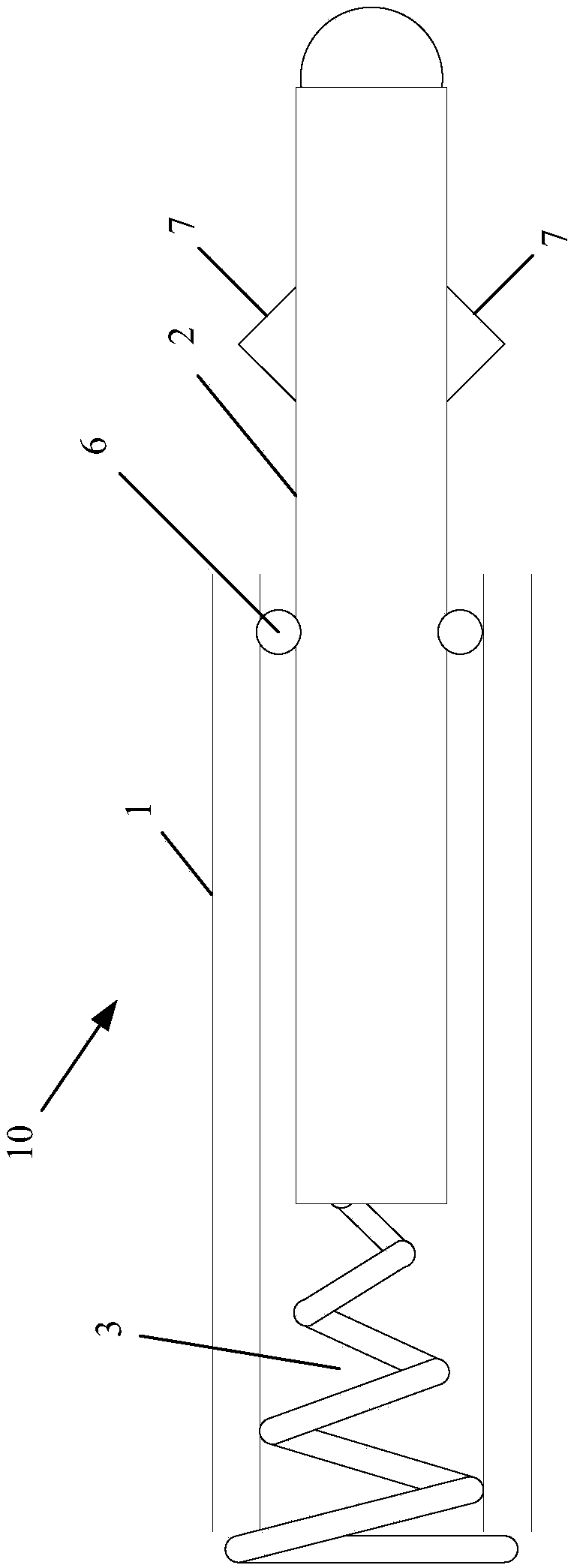 Stretchable static electricity discharge device for aircraft