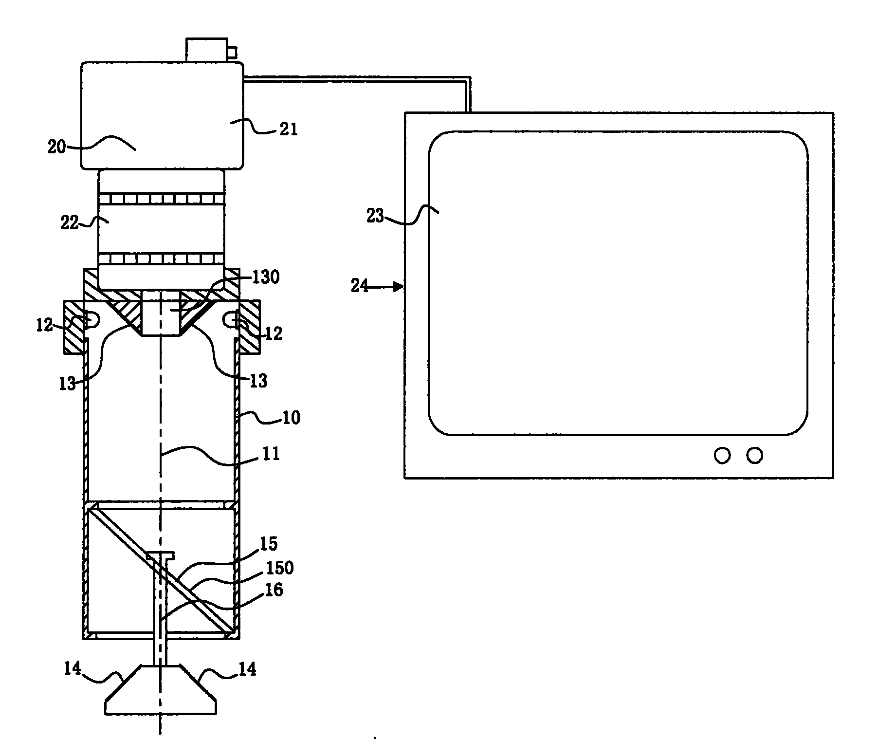 Method and apparatus for viewing hole internal wall image