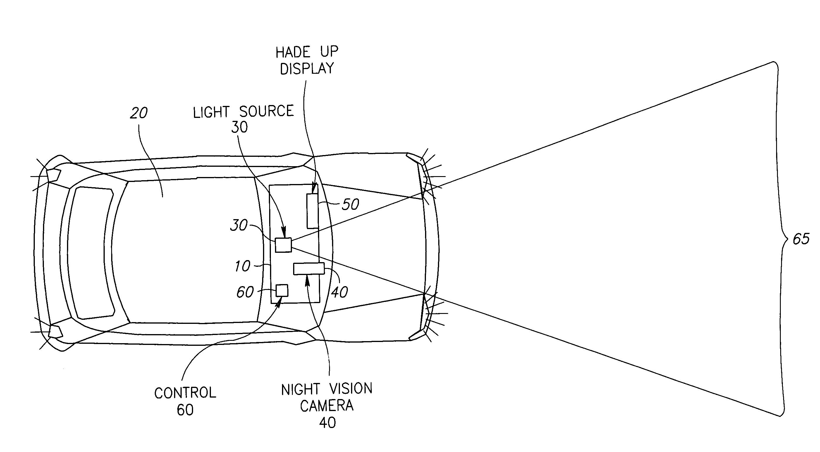 Vehicle mounted night vision imaging system and method