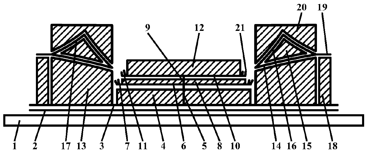 Light-emitting backlight source of staggered double-hollow-ring-surface cathode delta-shaped three-arc gating structure